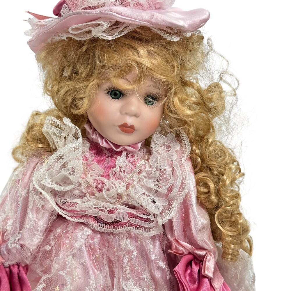 Century Collection Porcelain Doll 16” Evelyn Pink Rare w/Box